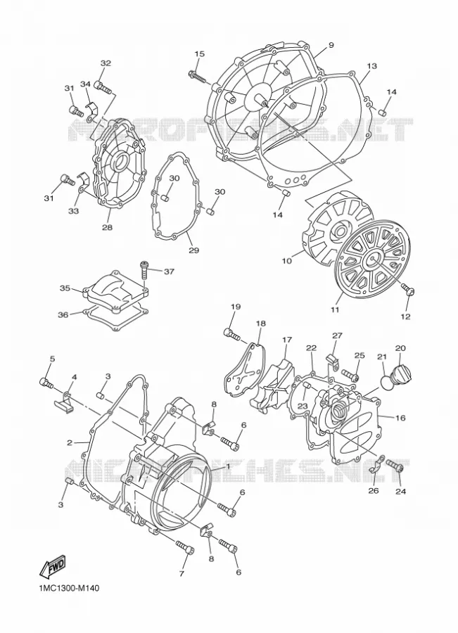 CARTER - MOTEUR 1 Yamaha MOTO 1300 2016 FJR  FJR1300-AE