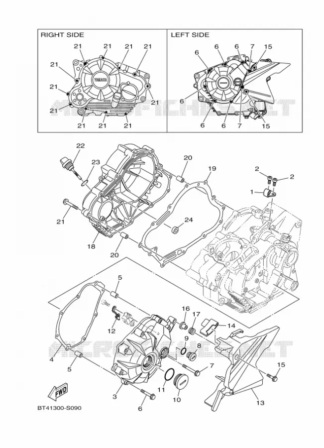 CARTER - MOTEUR 1 Yamaha MOTO 125 2017 YS  YS125-5C
