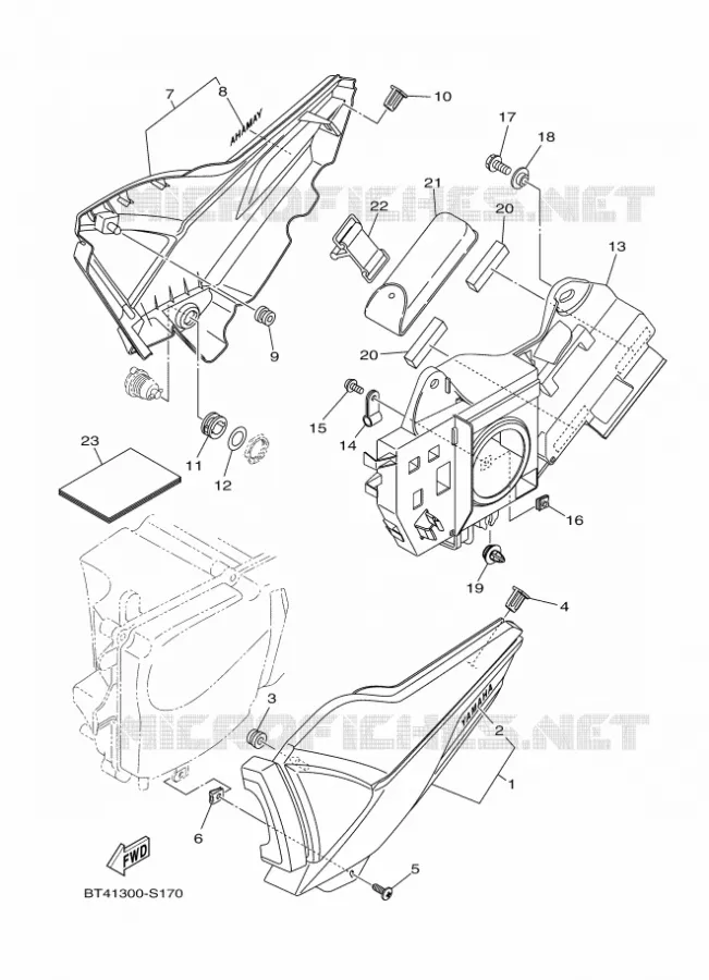 COUVERCLE LATERAL Yamaha MOTO 125 2017 YS  YS125-5C