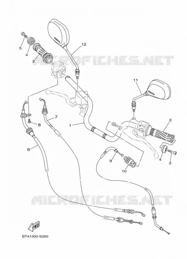 GUIDON ET CABLES Yamaha MOTO 125 2017 YS  YS125-5C