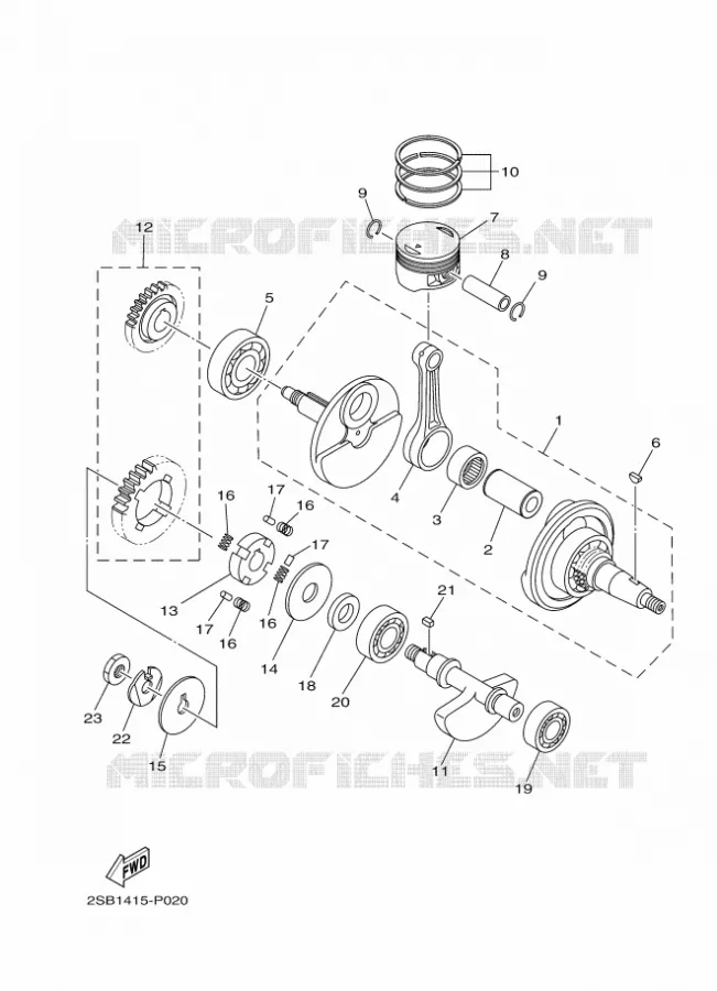 VILEBREQUIN / PISTON Yamaha MOTO 125 2017 YS  YS125-5C