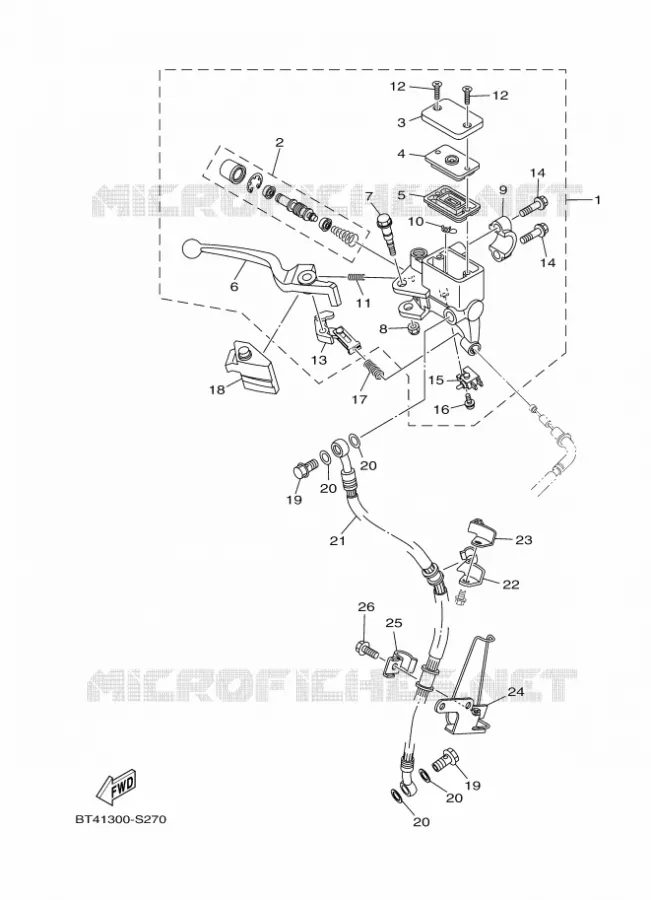 MAITRE CYLINDRE DE FREIN AVANT Yamaha MOTO 125 2017 YS  YS125-5C