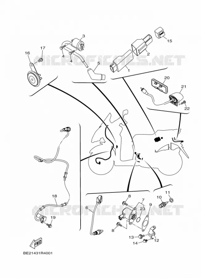 PARTIE ELECTRIQUE 2 Yamaha SCOOTER 125 2017 TRICITY  MWS125-C
