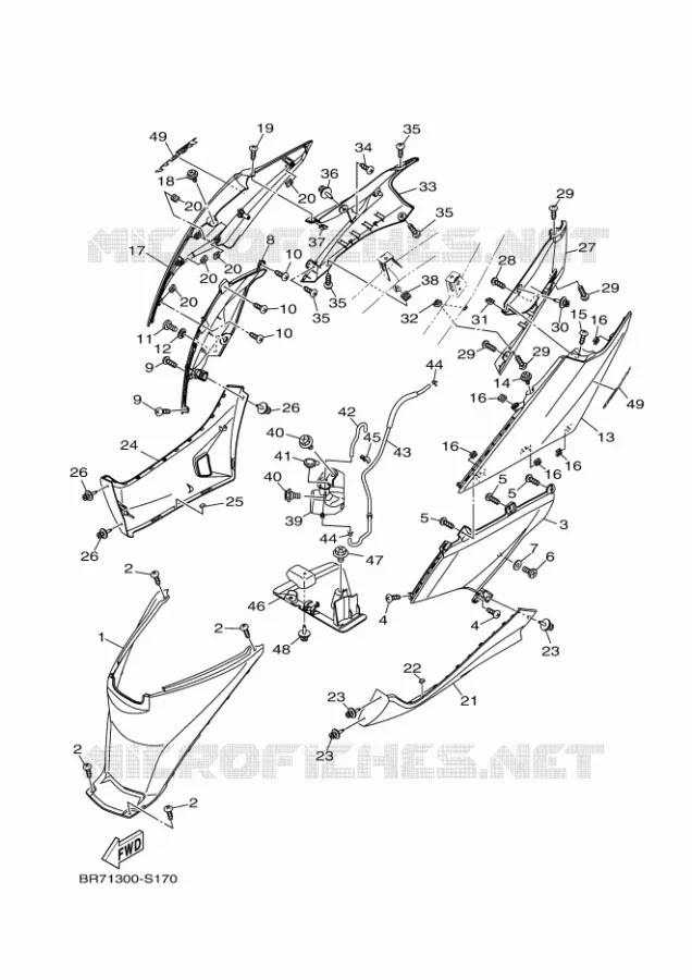 COUVERCLE LATERAL Yamaha SCOOTER 125 2017 TRICITY  MWS125-C