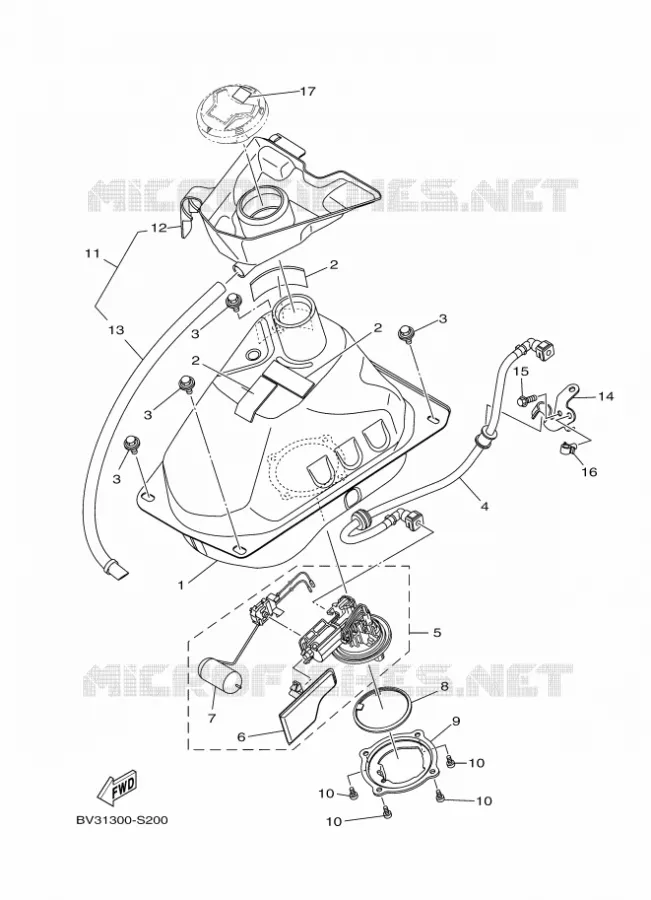 RESERVOIR A ESSENCE Yamaha SCOOTER 125 2017 NMAX  GPD125-A