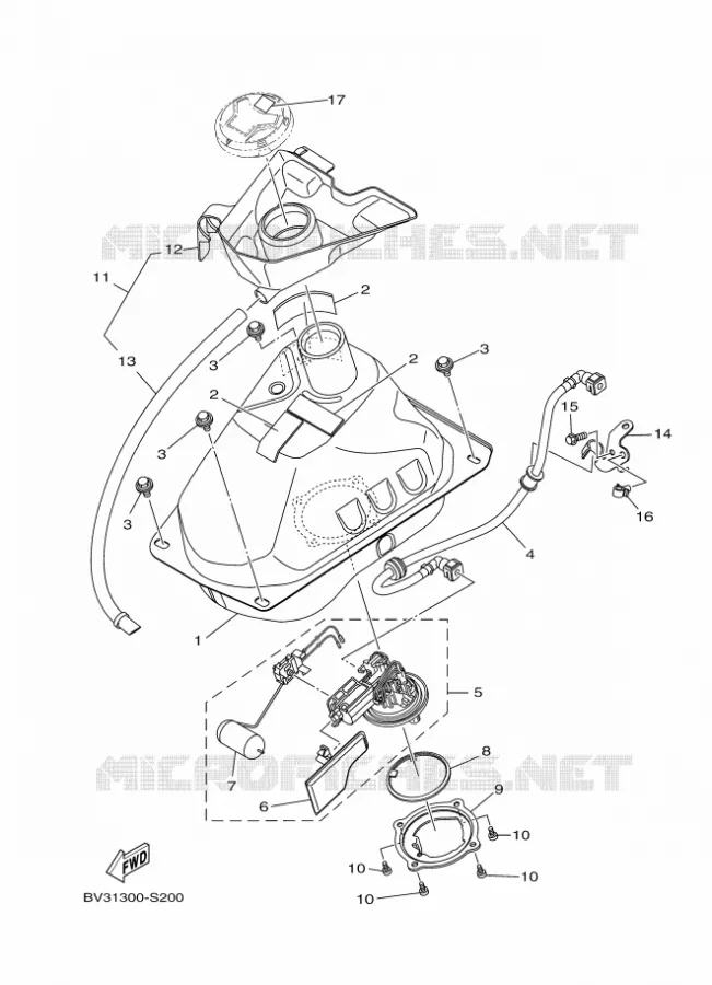 RESERVOIR A ESSENCE Yamaha SCOOTER 125 2017 NMAX  GPD125-A