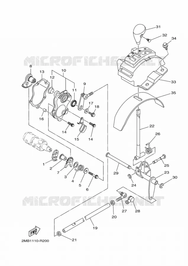 AXE DE SELECTEUR / PEDALE Yamaha SIDE BY SIDE 700 2017 WOLVERINE  YXE700E
