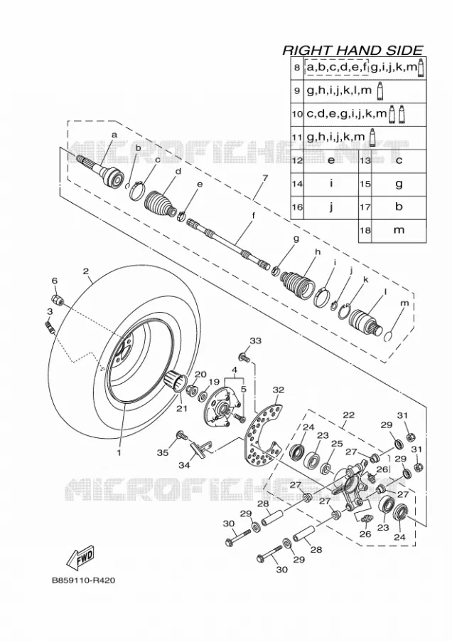 ROUE ARRIERE 2 Yamaha SIDE BY SIDE 700 2017 WOLVERINE  YXE700E
