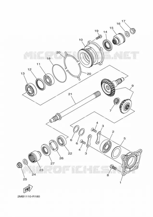 TRANSMISSION INTERMEDIAIRE Yamaha SIDE BY SIDE 700 2017 WOLVERINE  YXE700E