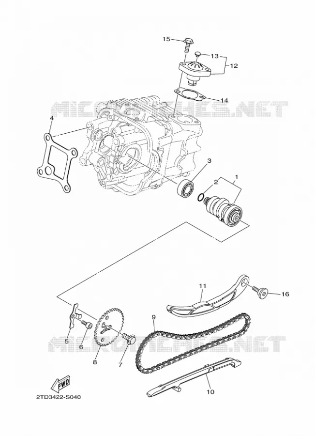 ARBRE A CAMES / CHAINE DE DISTRIBUTION Yamaha SCOOTER 125 2017 DELIGHT  LTS125-C