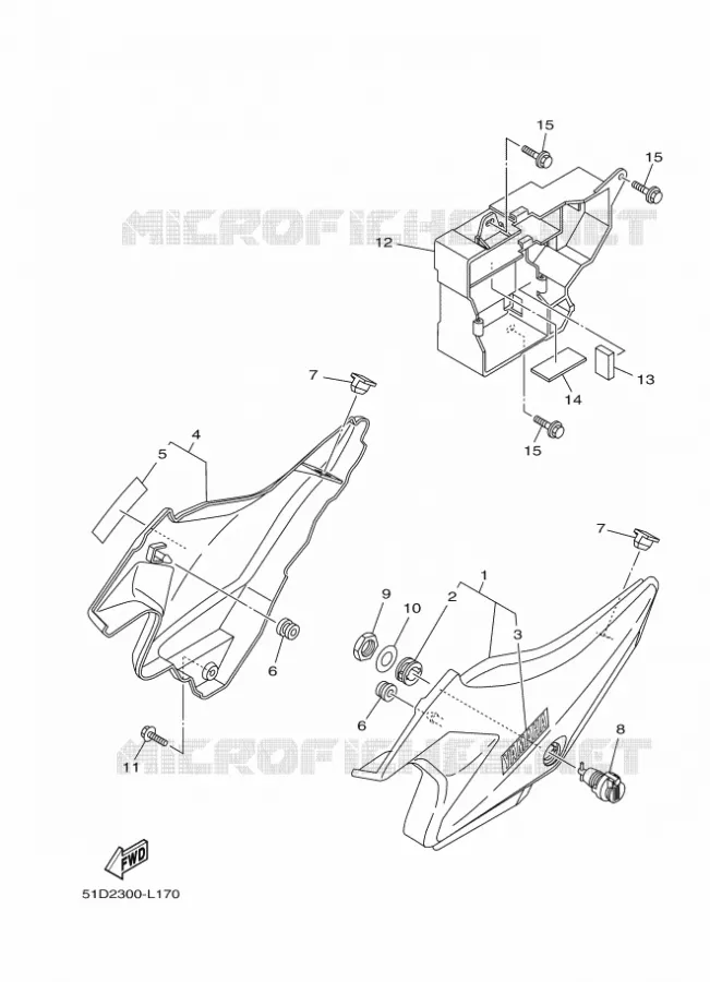 COUVERCLE LATERAL Yamaha MOTO 125 2014 YBR  YBR125ED