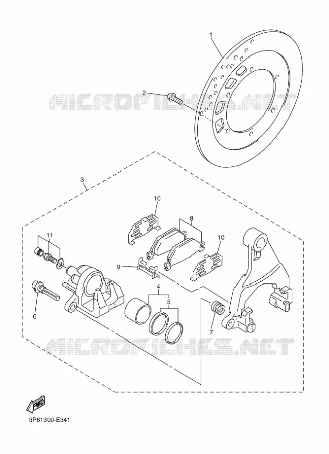 ETRIER DE FREIN ARRIERE Yamaha MOTO 1300 2016 FJR  FJR 1300-AE