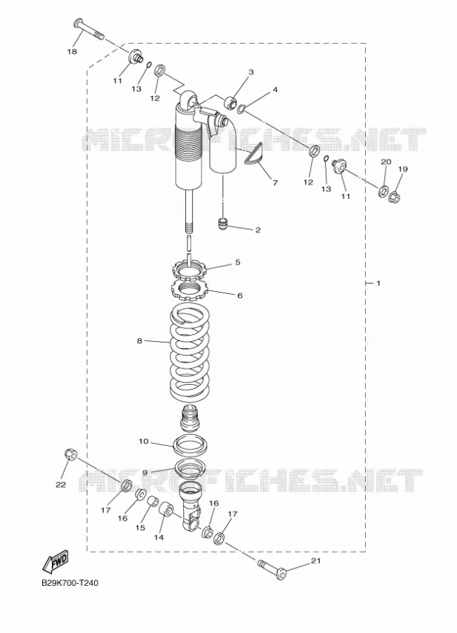 AMORTISSEUR ARRIERE Yamaha MOTO 450 2018 WRF  WR450F