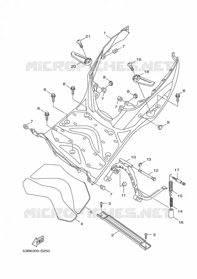 BEQUILLE / REPOSE PIEDS Yamaha SCOOTER 125 2017 XENTER  HW125
