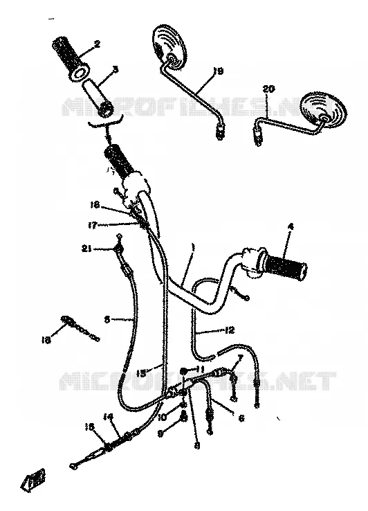 GUIDON ET CABLES Yamaha MOTO 125 1981 TZ  TZ125H