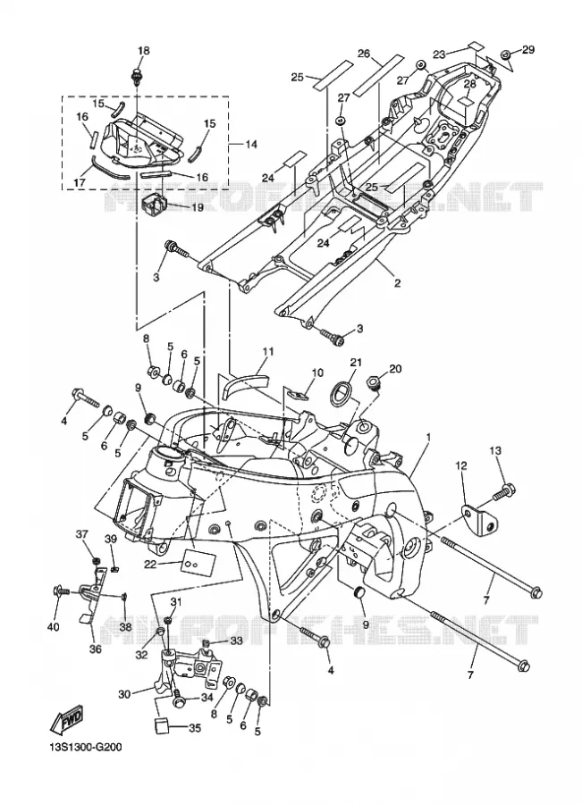 CADRE Yamaha MOTO 600 2008 R6  YZF-R6