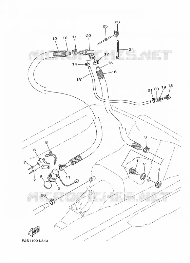 BILGE PUMP Yamaha WAVERUNNER 1800 2016 FX CRUISER  FB1800A-R
