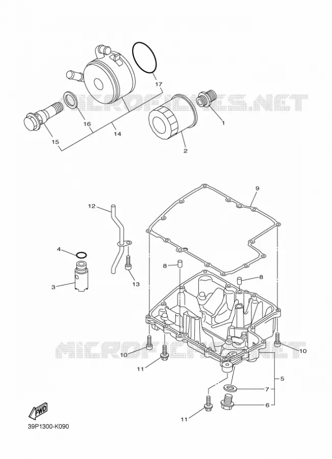 FILTRE A HUILE Yamaha MOTO 800 2014 FZ8  FZ8-N