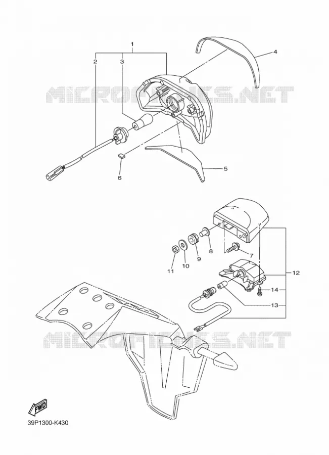FEU ARRIERE Yamaha MOTO 800 2014 FZ8  FZ8-N