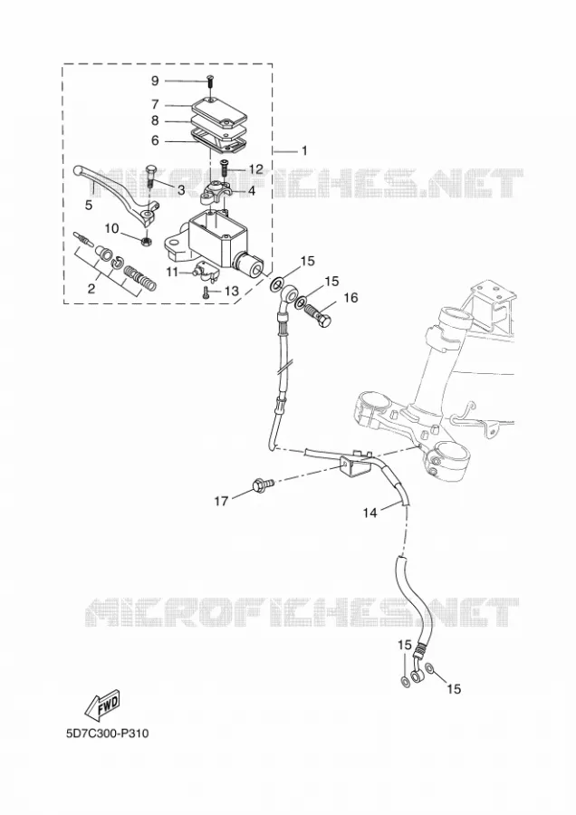 MAITRE CYLINDRE AVANT Yamaha MOTO 125 2015 MT  MT125
