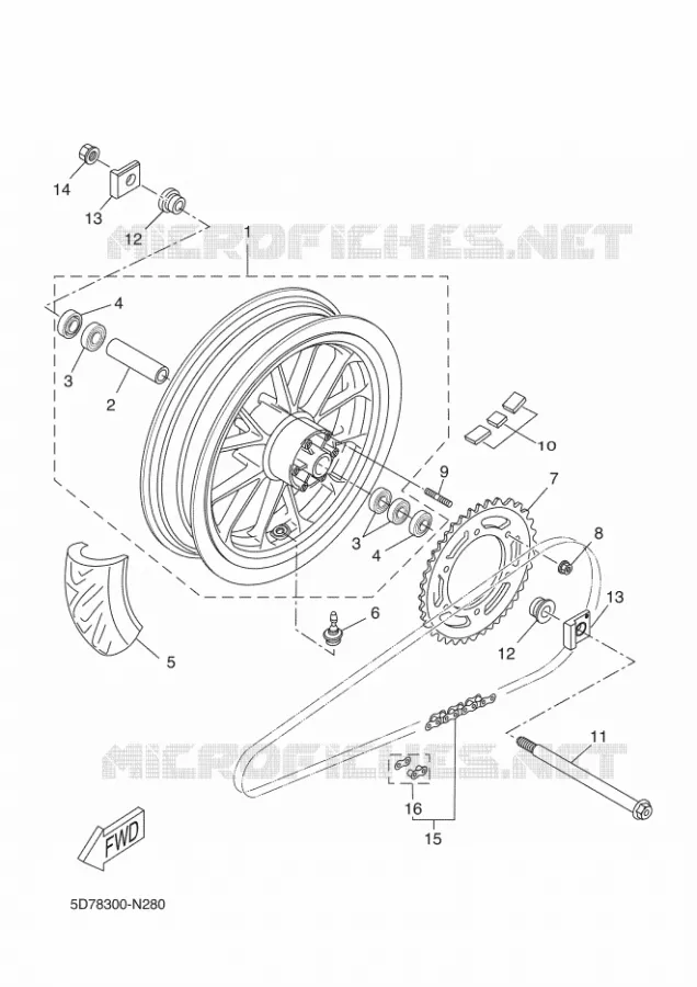 ROUE ARRIERE Yamaha MOTO 125 2015 MT  MT125