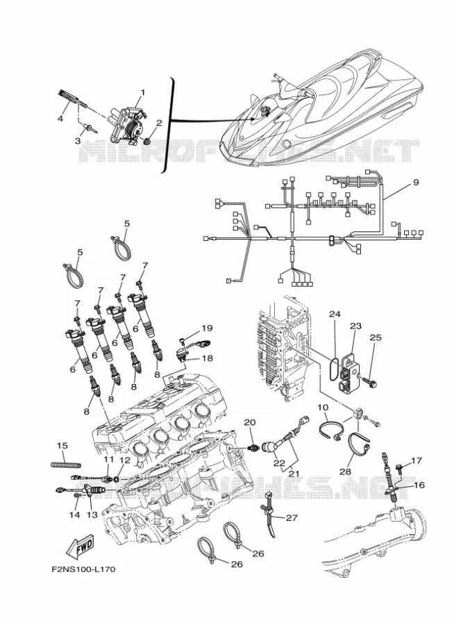 ELECTRIQUE 2 Yamaha WAVERUNNER 1100 2015 V1  VX1100E-P