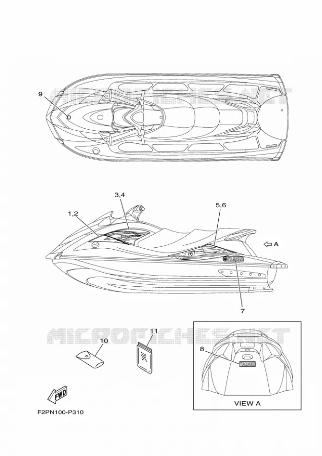 EMBLEME Yamaha WAVERUNNER 1100 2015 V1  VX1100E-P
