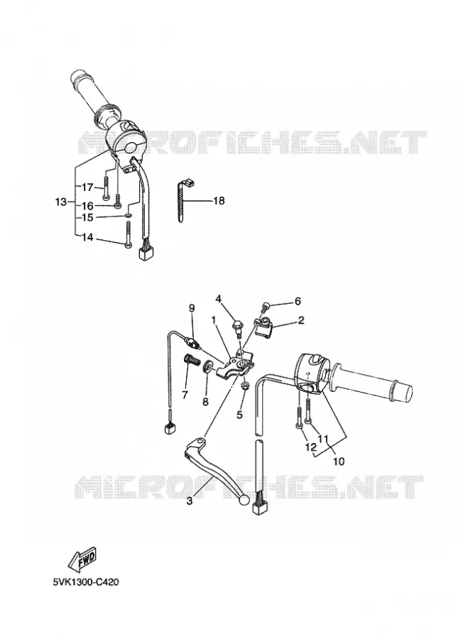 COMMODO / LEVIER Yamaha MOTO 660 2010 XTR  XT660R