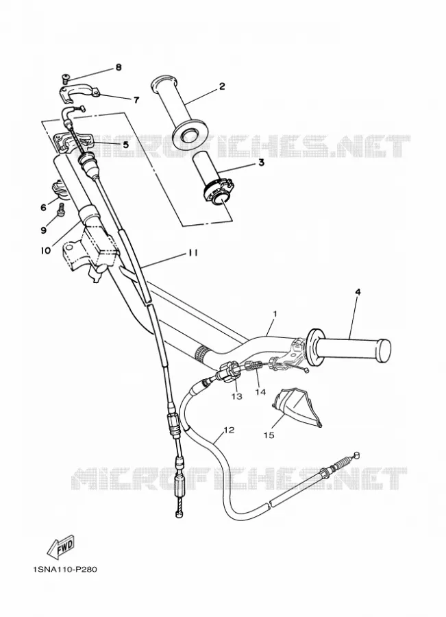 GUIDON ET CABLES Yamaha MOTO 85 2018 YZ  YZ85LW