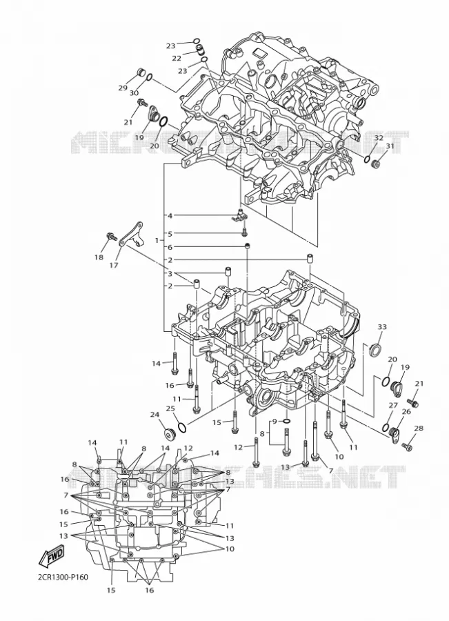 CARTER MOTEUR Yamaha MOTO 1000 2018 R1M  YZF-R1M