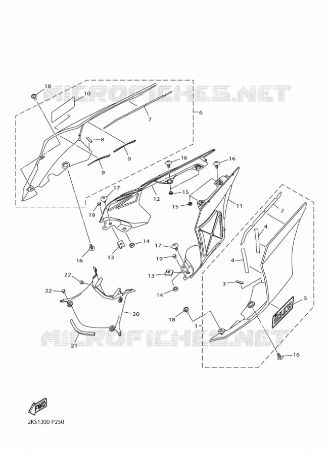 COUVERCLE LATERAL Yamaha MOTO 1000 2018 R1M  YZF-R1M