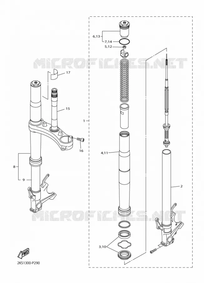 FOURCHE Yamaha MOTO 1000 2018 R1M  YZF-R1M