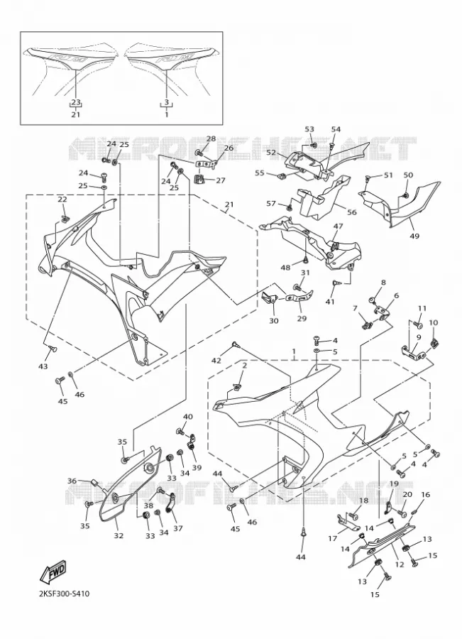 CARENAGE 2 Yamaha MOTO 1000 2018 R1M  YZF-R1M