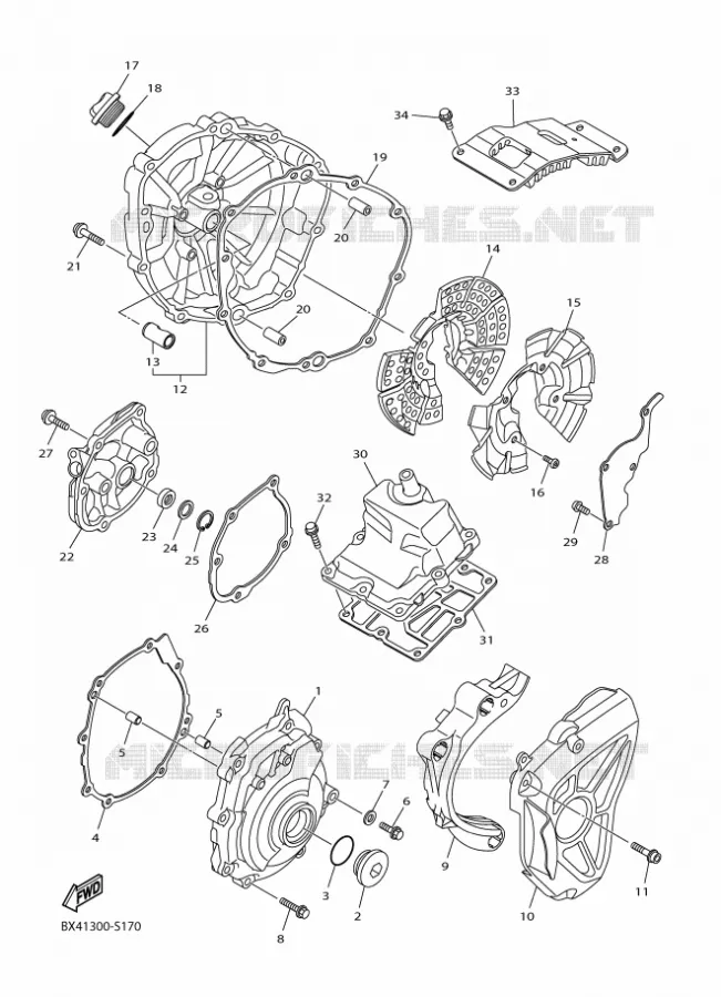 CARTER - MOTEUR 1 Yamaha MOTO 1000 2018 R1M  YZF-R1M
