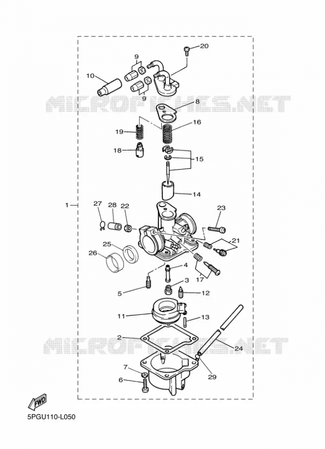 CARBURATEUR Yamaha MOTO 50 2018 PW  PW50