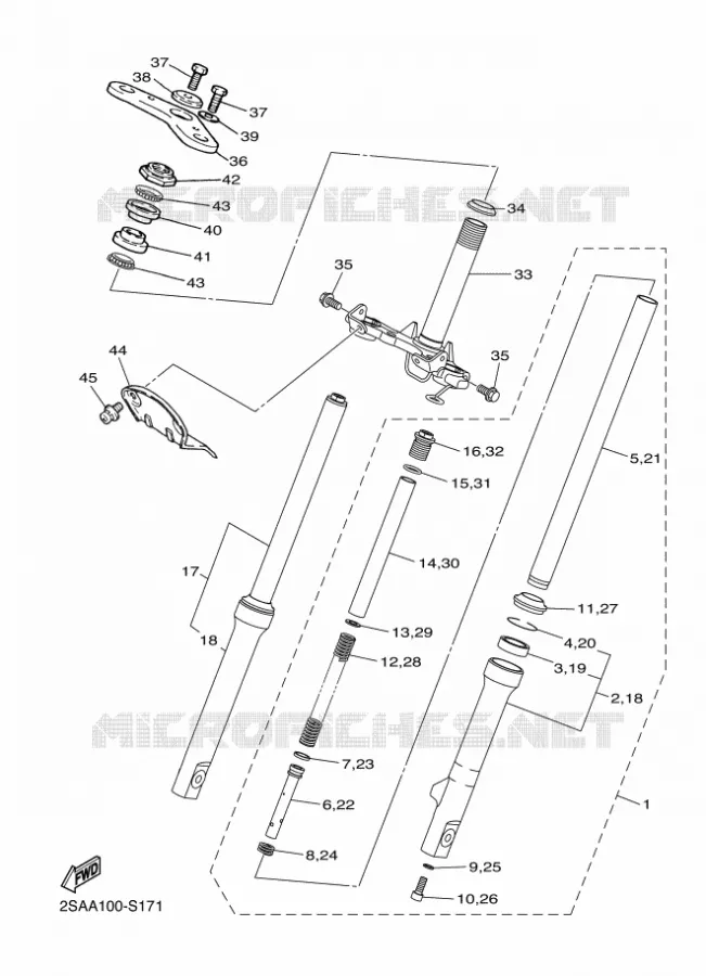 FOURCHE Yamaha MOTO 50 2018 PW  PW50
