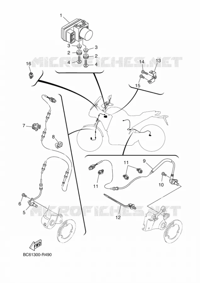 PARTIE ELECTRIQUE 3 Yamaha MOTO 700 2018 TRACER  MTT690-A