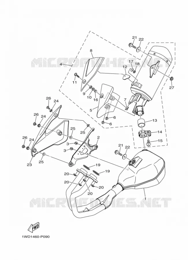ECHAPPEMENT Yamaha MOTO 250 2018 MT  MTN250-A