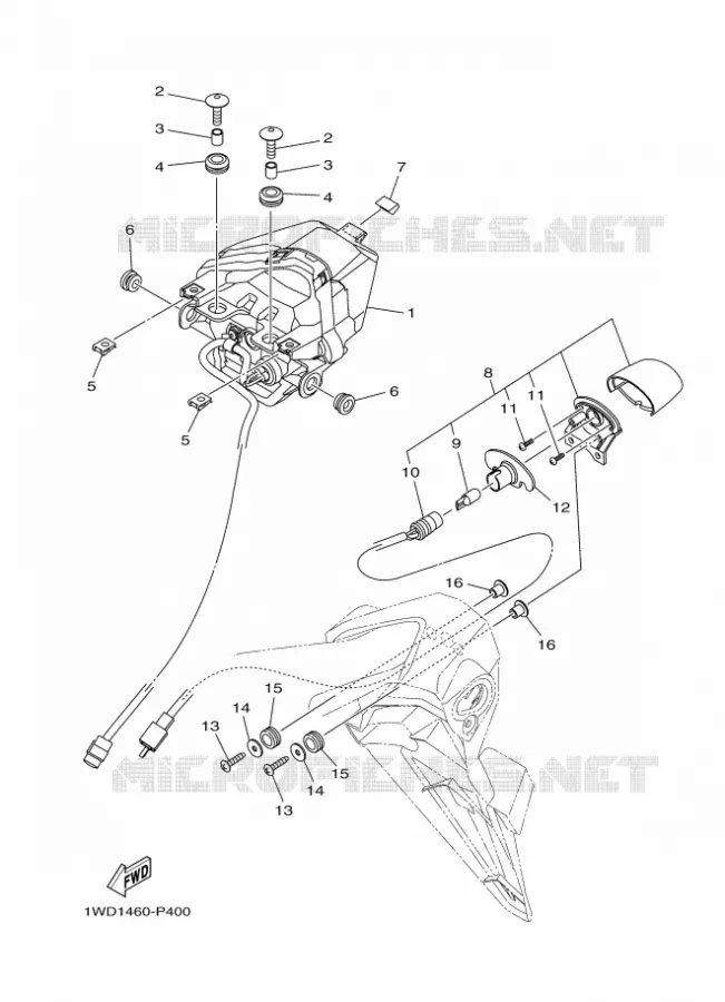 FEU ARRIERE Yamaha MOTO 250 2018 MT  MTN250-A