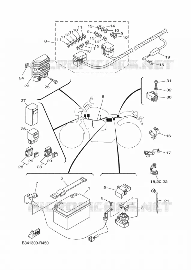 PARTIE ELECTRIQUE 1 Yamaha MOTO 700 2018 XSR  MTM690