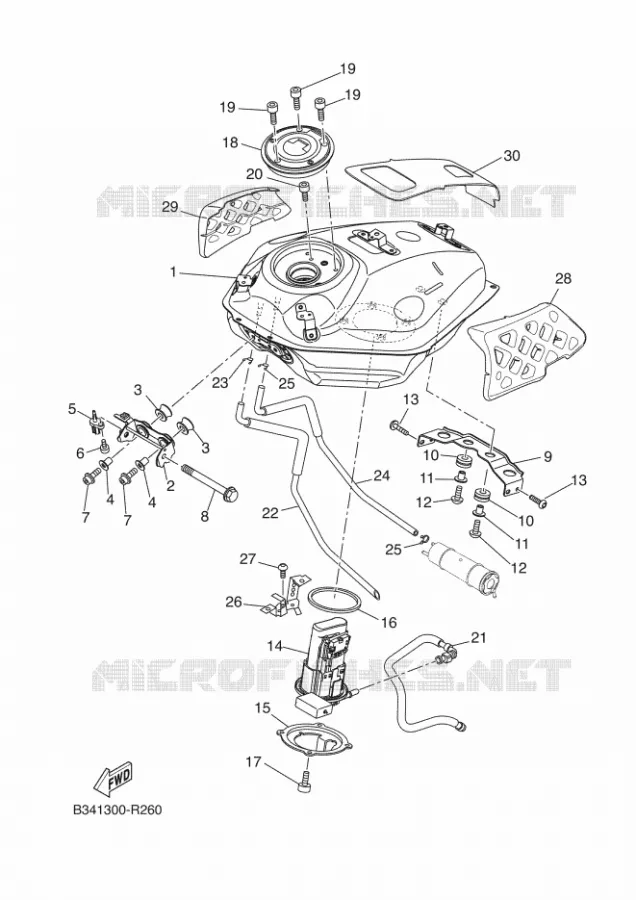 RESERVOIR A ESSENCE Yamaha MOTO 700 2018 XSR  MTM690