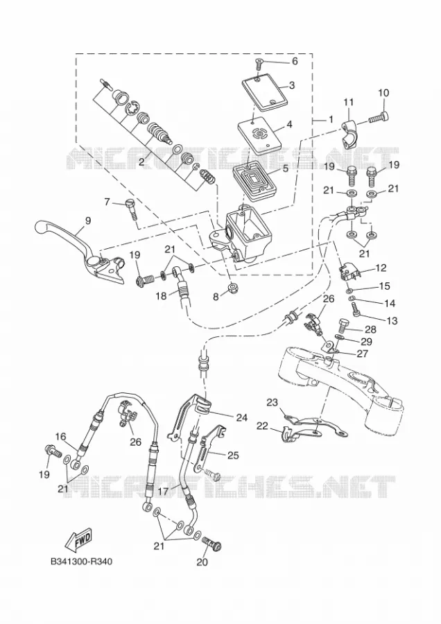 MAITRE CYLINDRE DE FREIN AVANT Yamaha MOTO 700 2018 XSR  MTM690