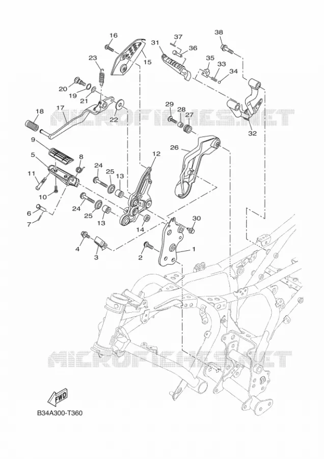 BEQUILLE / REPOSE PIEDS 2 Yamaha MOTO 700 2018 XSR 35KW  MTM690-U