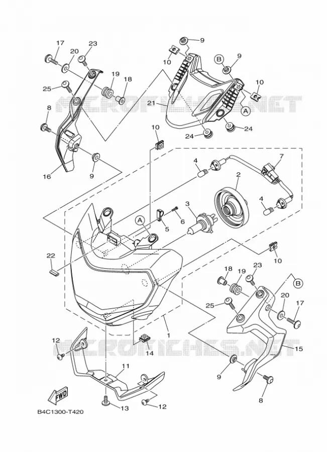 PHARE  Yamaha MOTO 700 2018 MT  MTN690-A