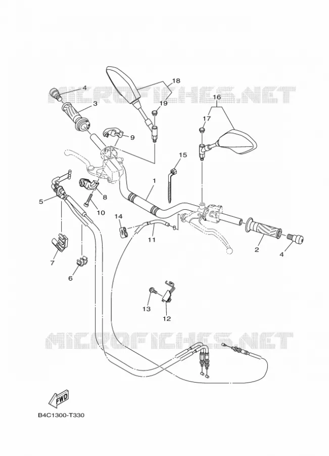 GUIDON ET CABLES Yamaha MOTO 700 2018 MT  MTN690-A