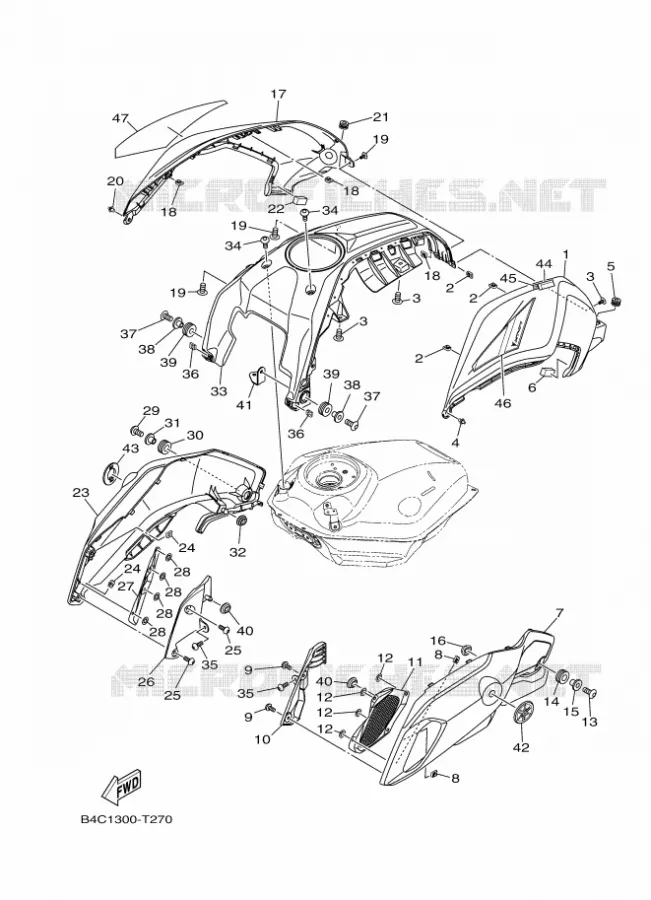 RESERVOIR A ESSENCE 2 Yamaha MOTO 700 2018 MT  MTN690-A