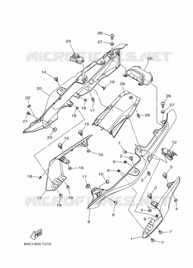 COUVERCLE LATERAL Yamaha MOTO 700 2018 MT  MTN690-A