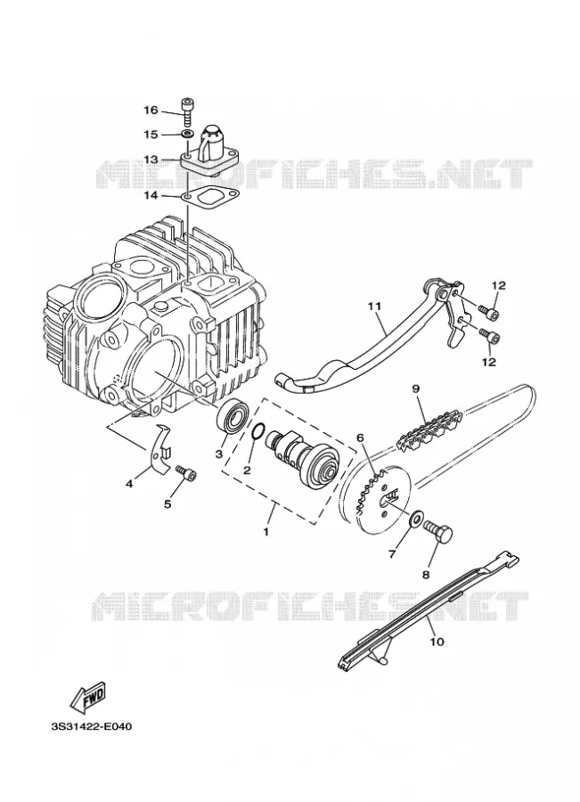ARBRE A CAMES / CHAINE DE DISTRIBUTION Yamaha MOTO 110 2018 TTR  TT-R110E