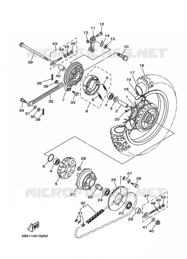 ROUE ARRIERE Yamaha MOTO 110 2018 TTR  TT-R110E