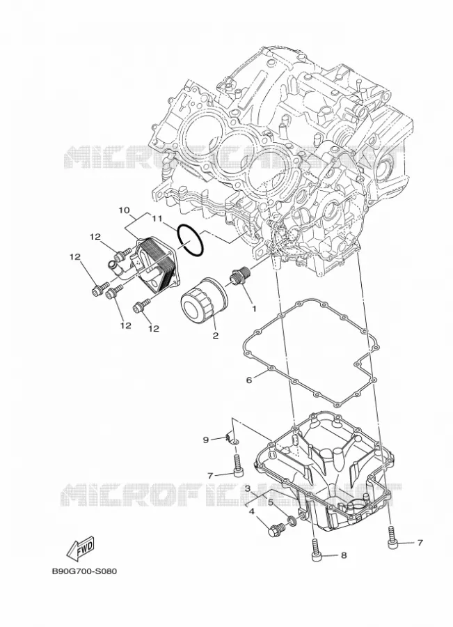 FILTRE A HUILE Yamaha MOTO 900 2018 TRACER  MTT850
